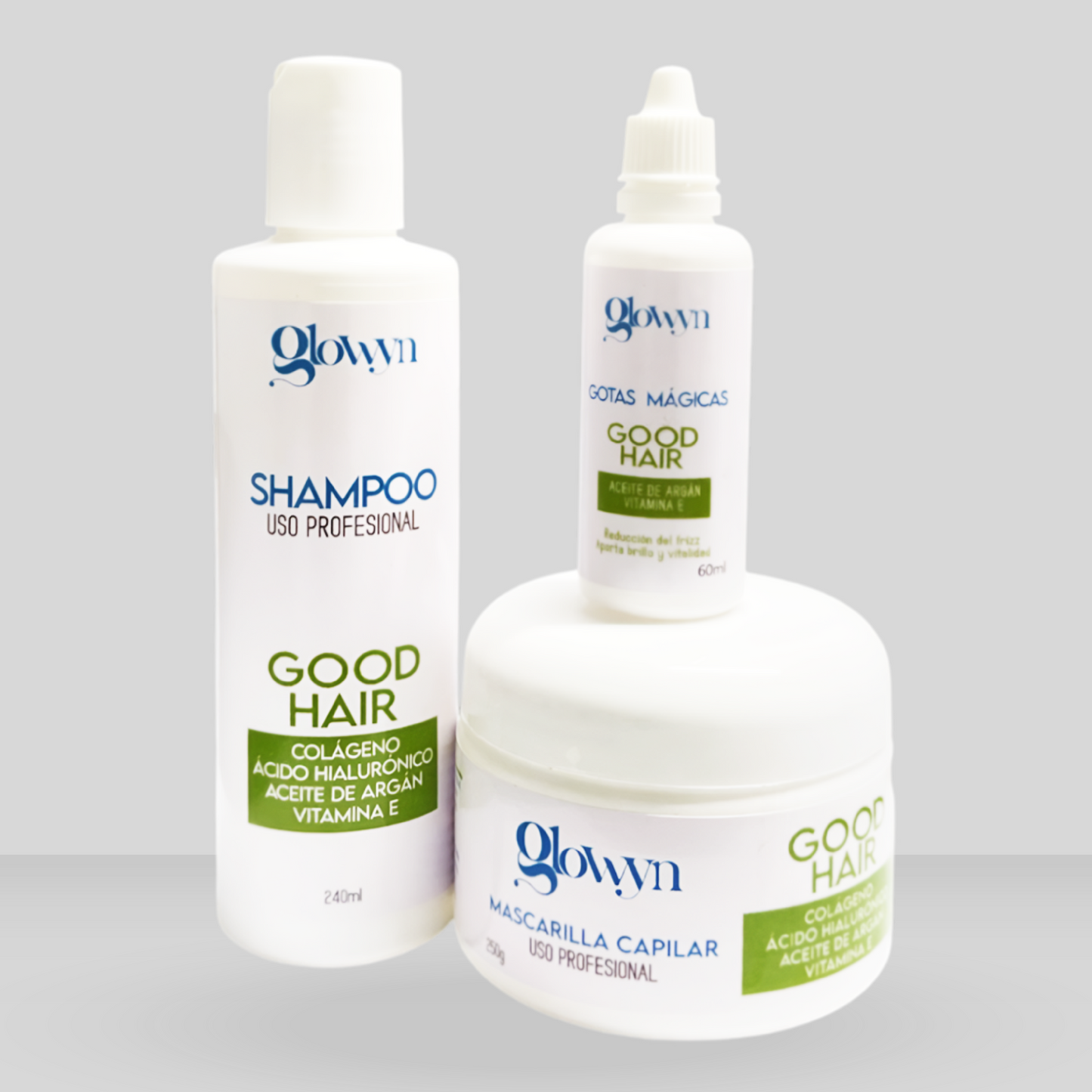 *Tratamiento Capilar Good Hair | Champú +Mascarilla +Gotas Magicas