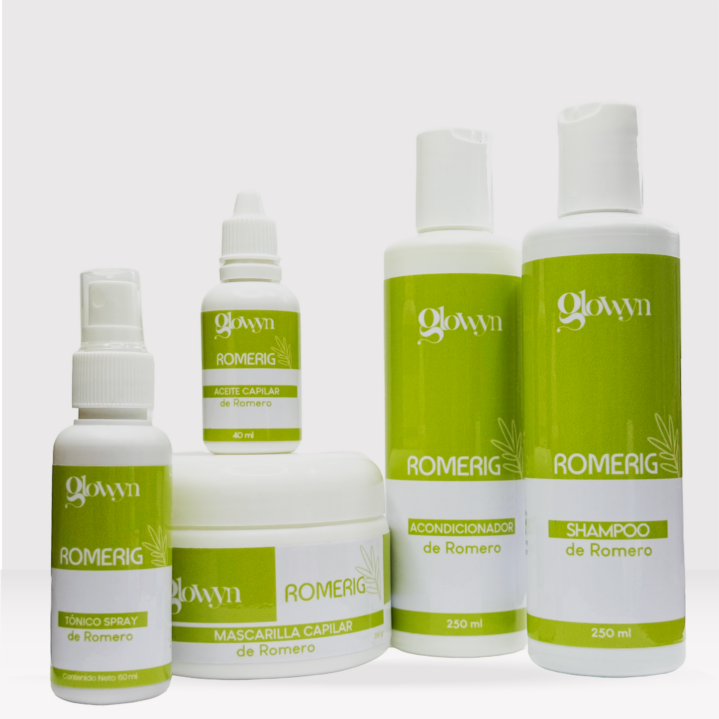 *Tratamiento Capilar Romerig Shampoo + Acondicionador + Mascarilla + Aceite + Tónico