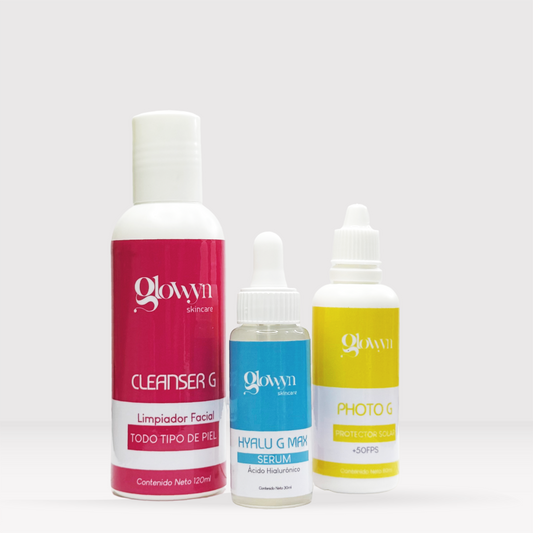 *Rutina Basica Skincare | Jabón Facial + Sérum Ácido Hialurónico + Protector Solar