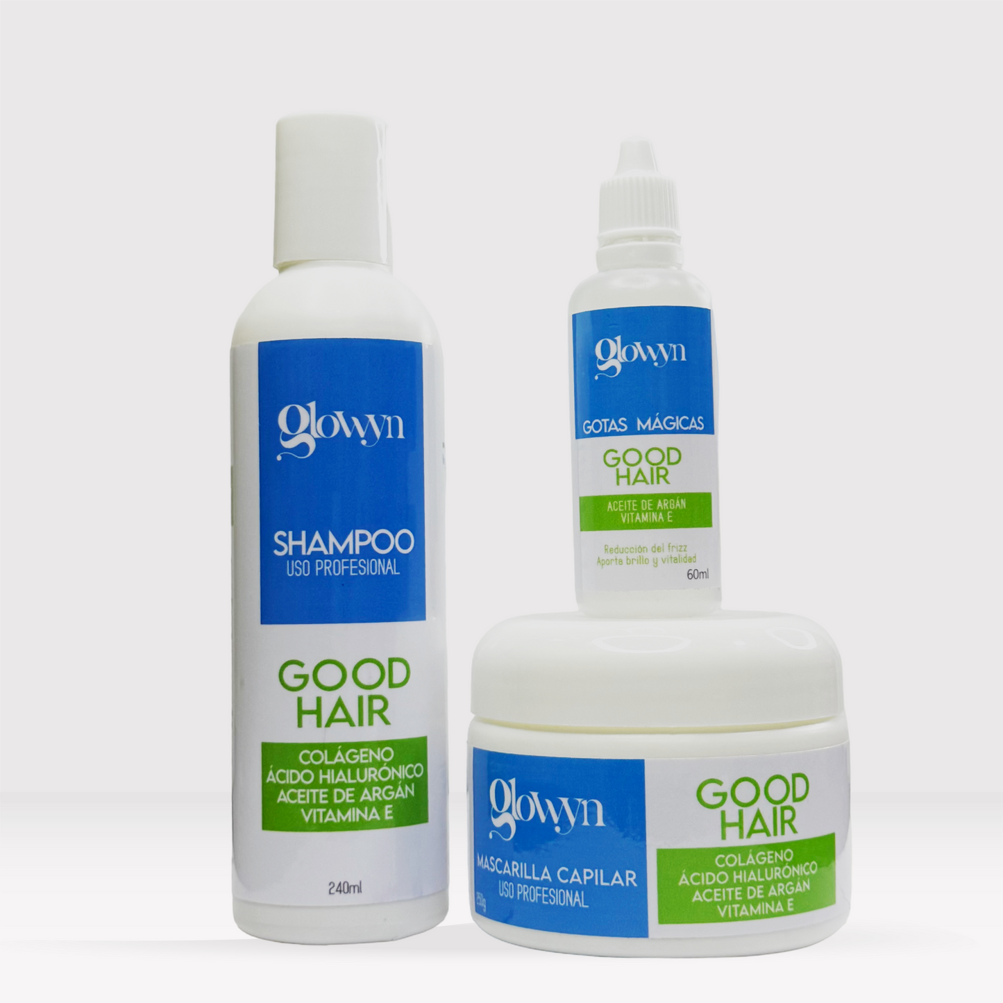 *Tratamiento Capilar Good Hair | Champú +Mascarilla +Gotas Magicas